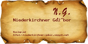 Niederkirchner Gábor névjegykártya